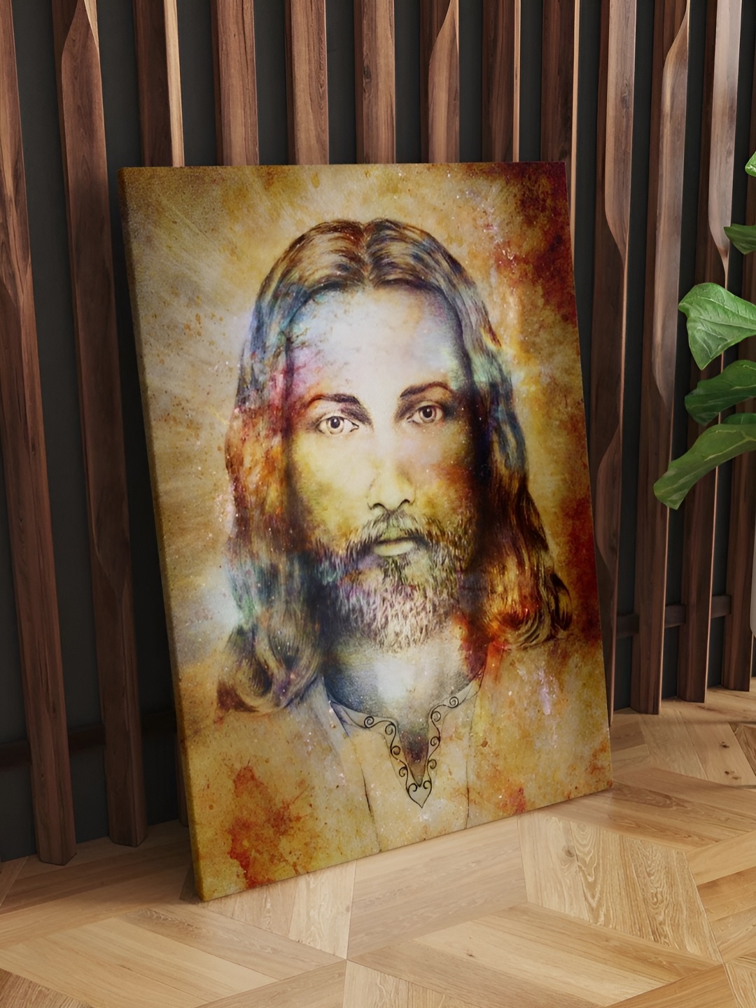 

CLAWCRAFTS Beige Wooden Religious Wall Paintings