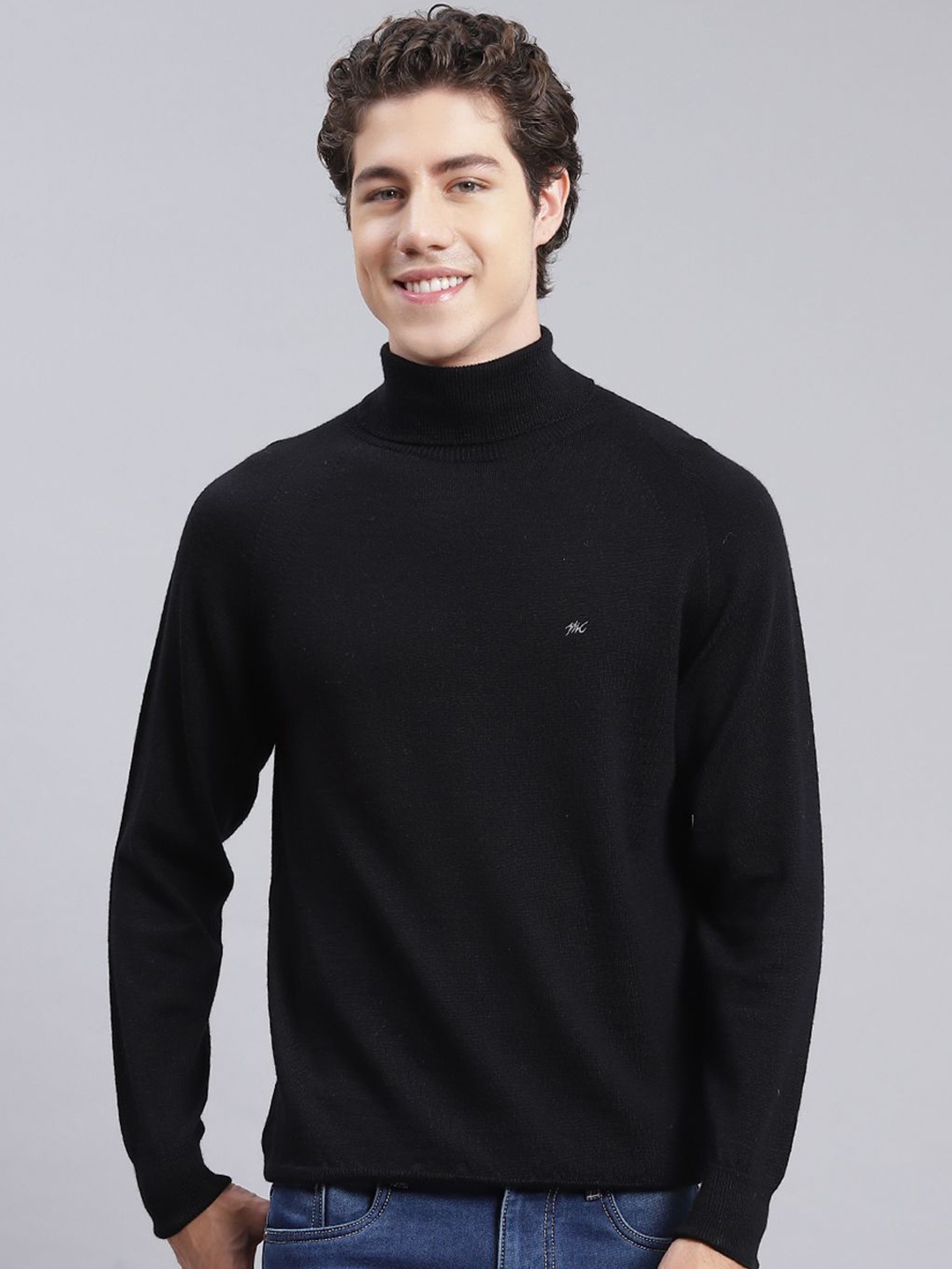 

Monte Carlo Men Woollen Pullover, Black