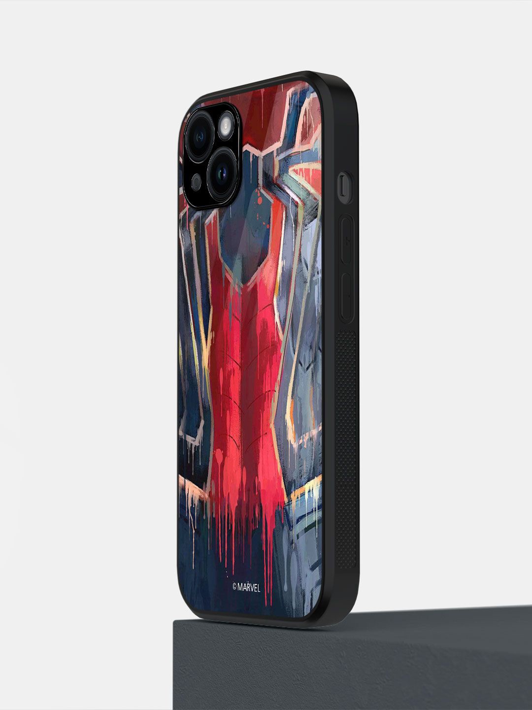 

macmerise Superhero Printed iPhone 14 Plus Back Case Mobile Accessories, Red