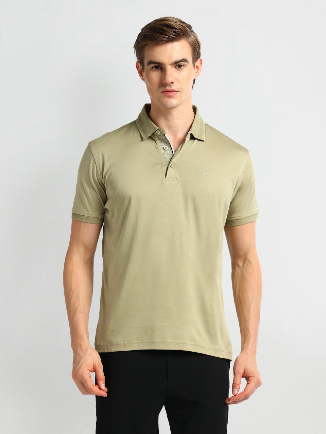 

Arrow Men Solid Polo Collar Cotton T-Shirt, Green