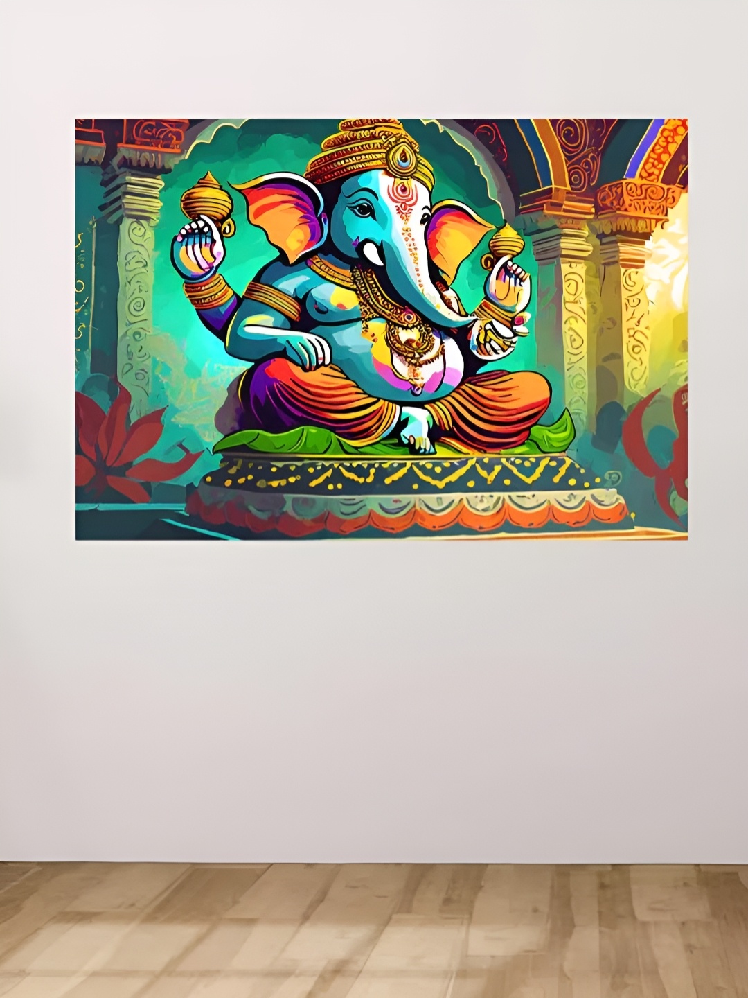 

CLAWCRAFTS Blue & Red Religious Wooden Wall Art