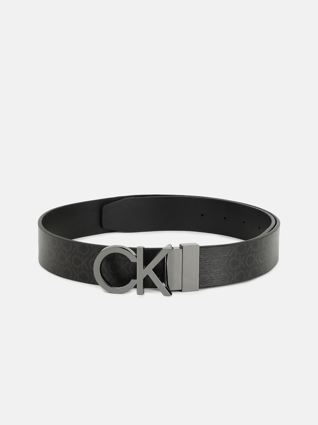 

Calvin Klein Men Solid Leather Push Pin Casual Belt, Black