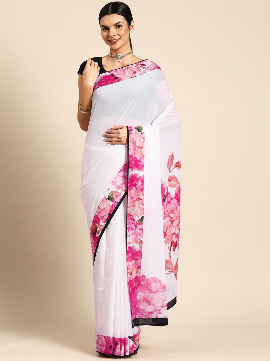 

BUTA BUTI Pure Cotton Saree, Pink