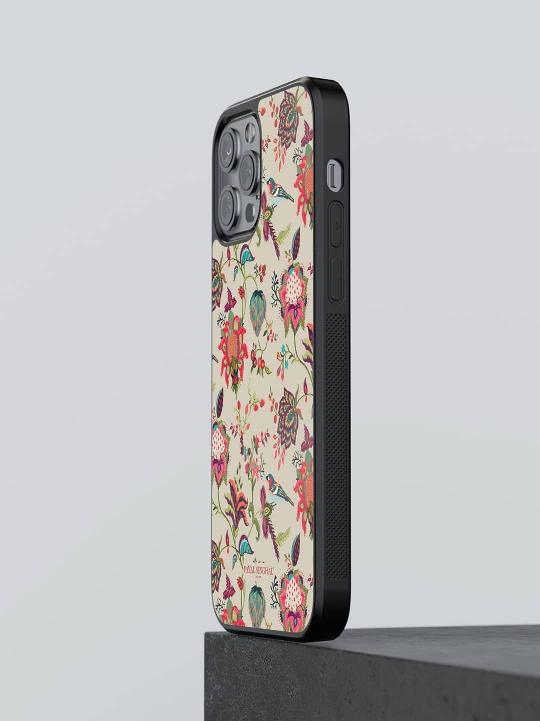 

macmerise Floral Printed iPhone 13 Pro Max Back Case Mobile Accessories, Beige