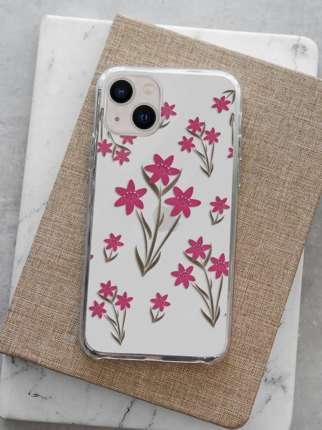 

macmerise Floral Printed iPhone 13 Back Case Mobile Accessories, Grey