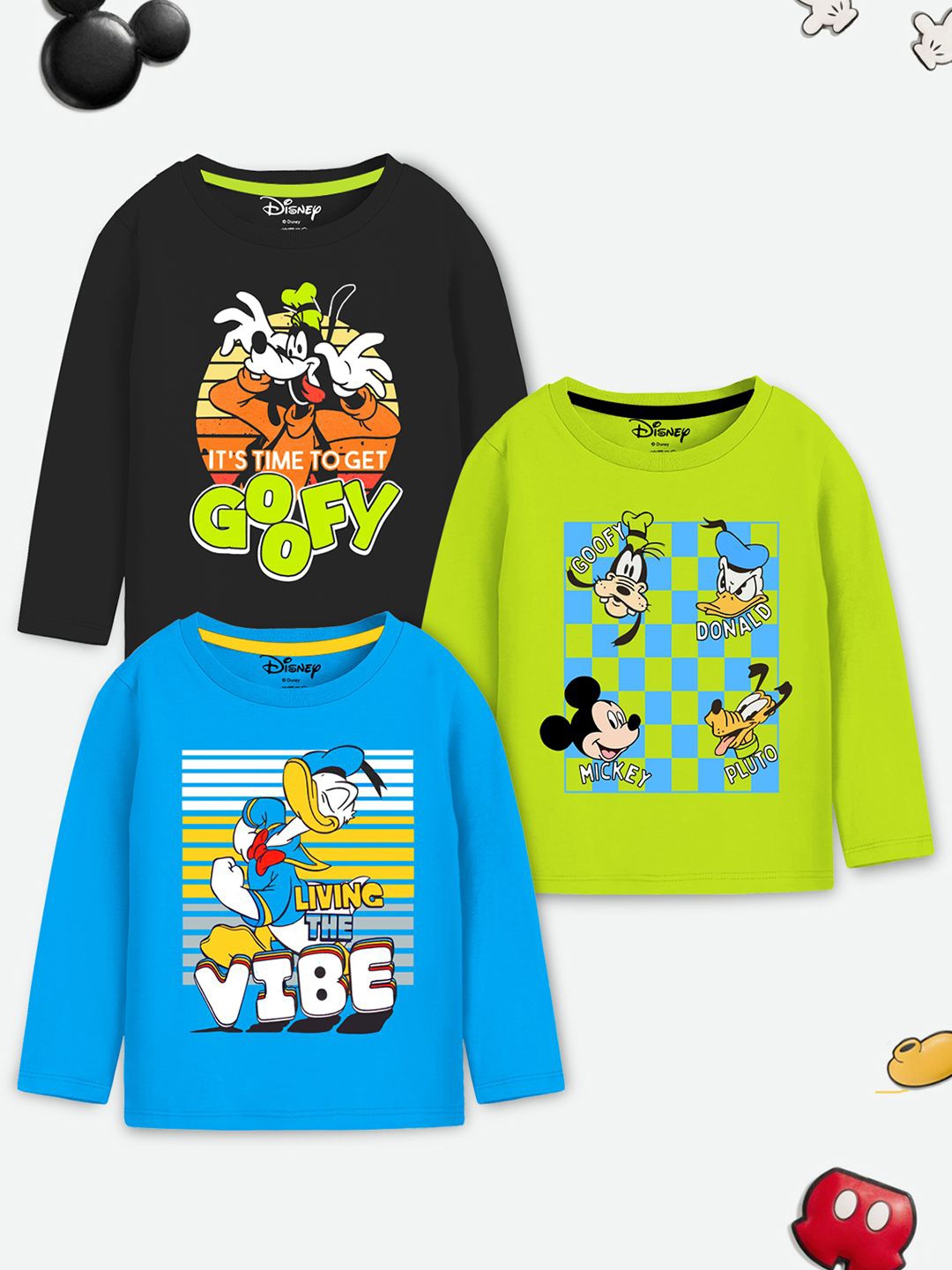 

YK Disney Boys Graphic Printed Round Neck Cotton T-Shirt, Green