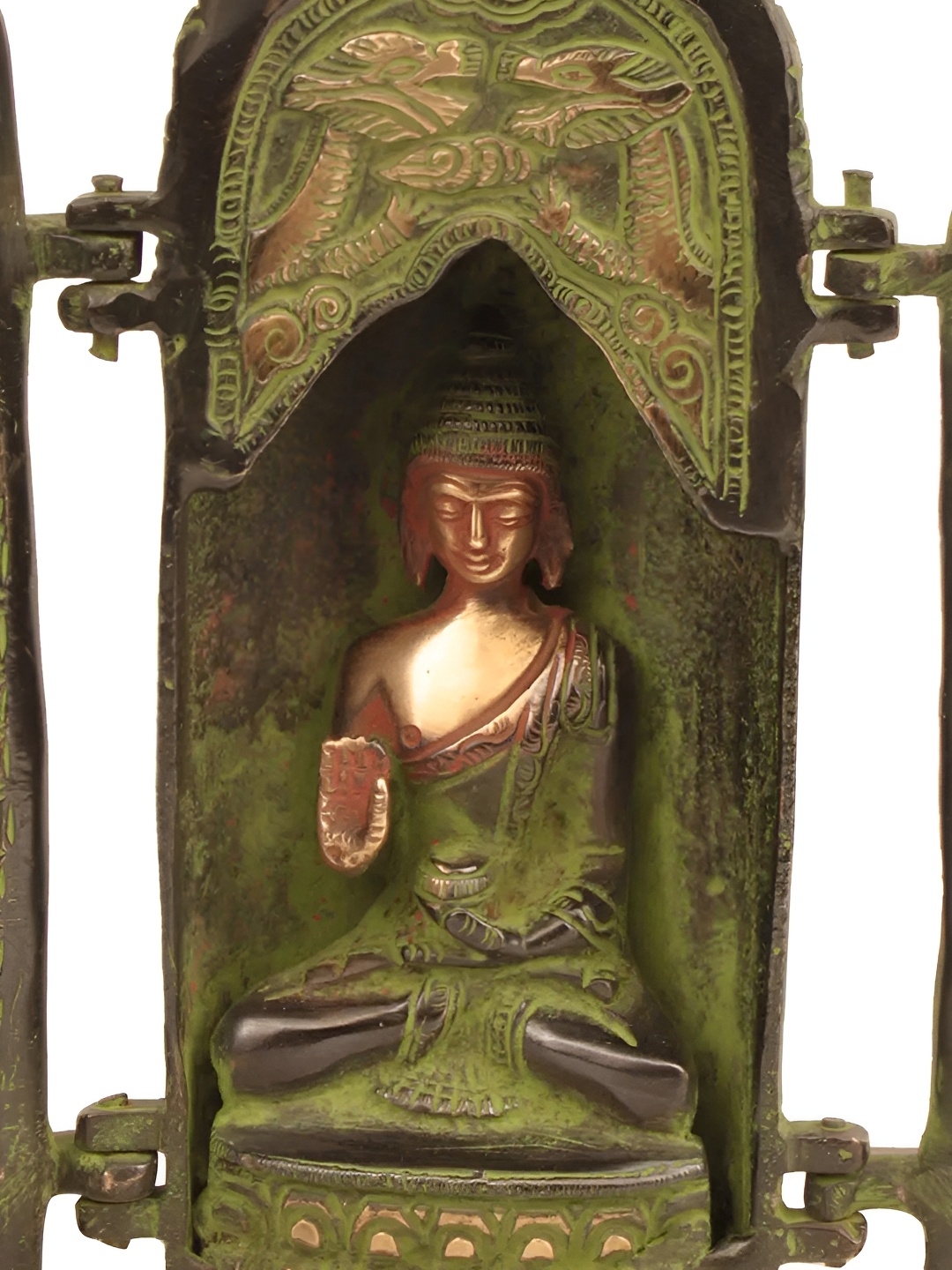 

Exotic India Green & Gold-Toned Small Buddha Figurine Showpiece