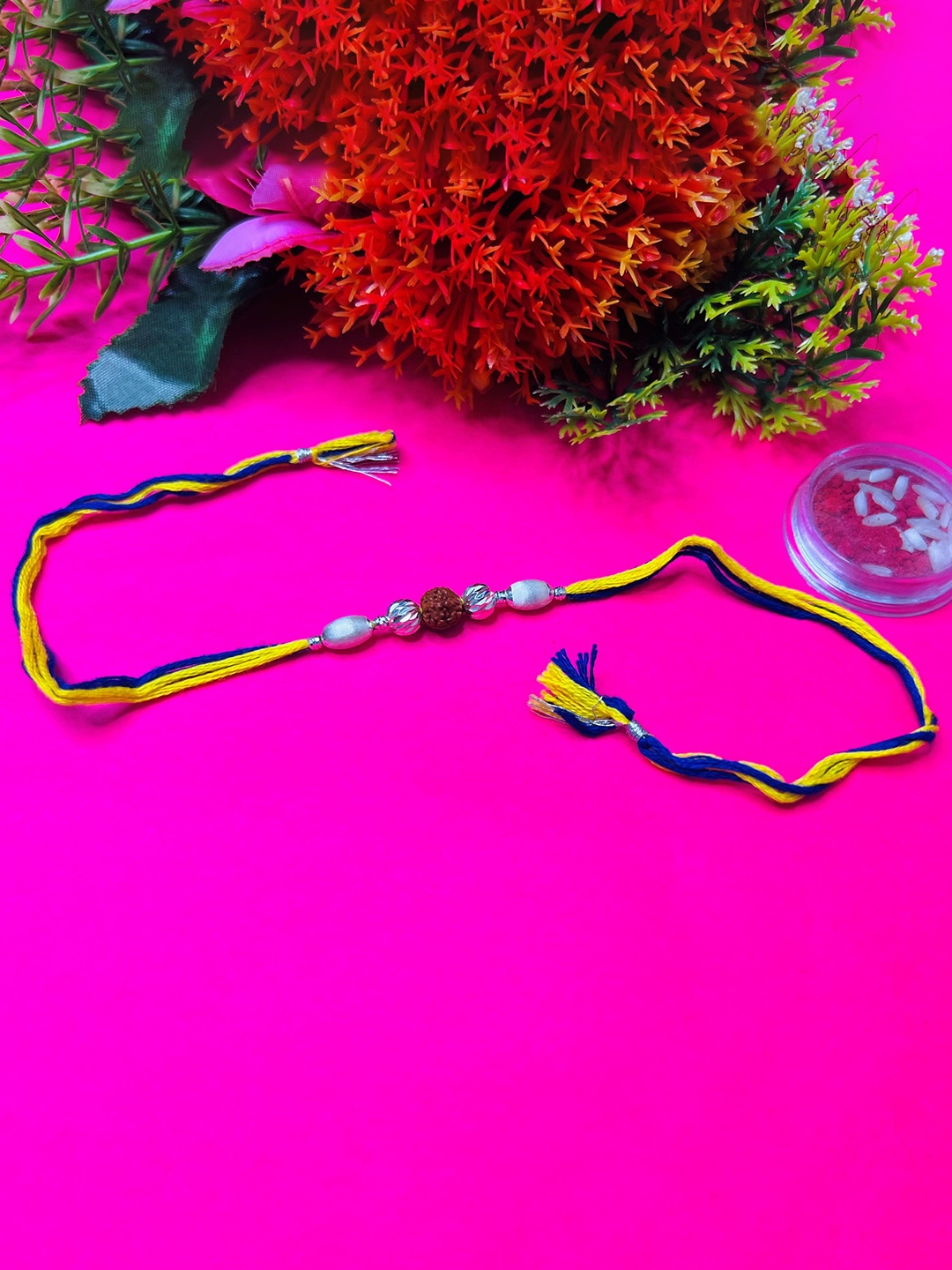 

Arte Jewels 92.5 Silver Rudraksh Thread Rakhi, Yellow