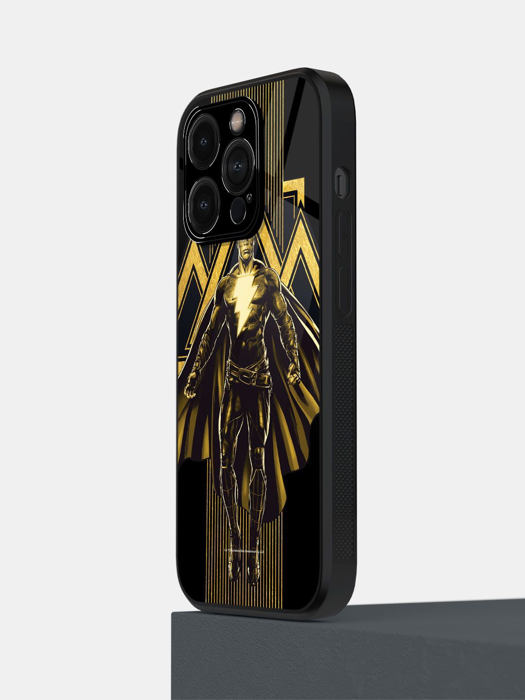 

macmerise Superhero Printed iPhone 14 Pro Back Case Mobile Accessories, Gold