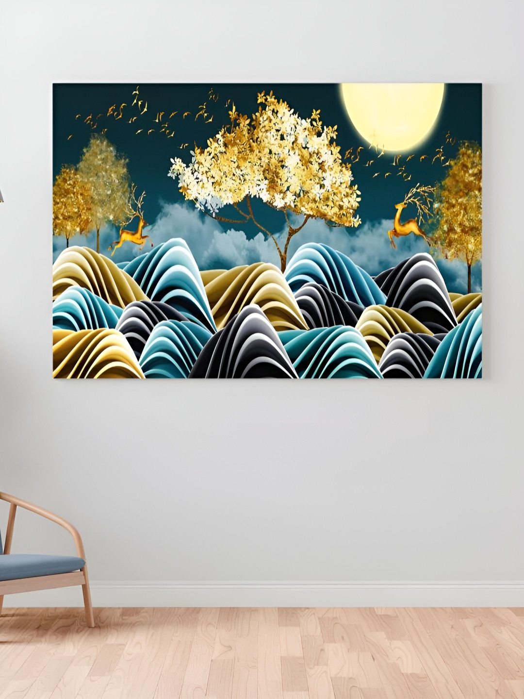 

CLAWCRAFTS Blue & Yellow Wooden Wall Art