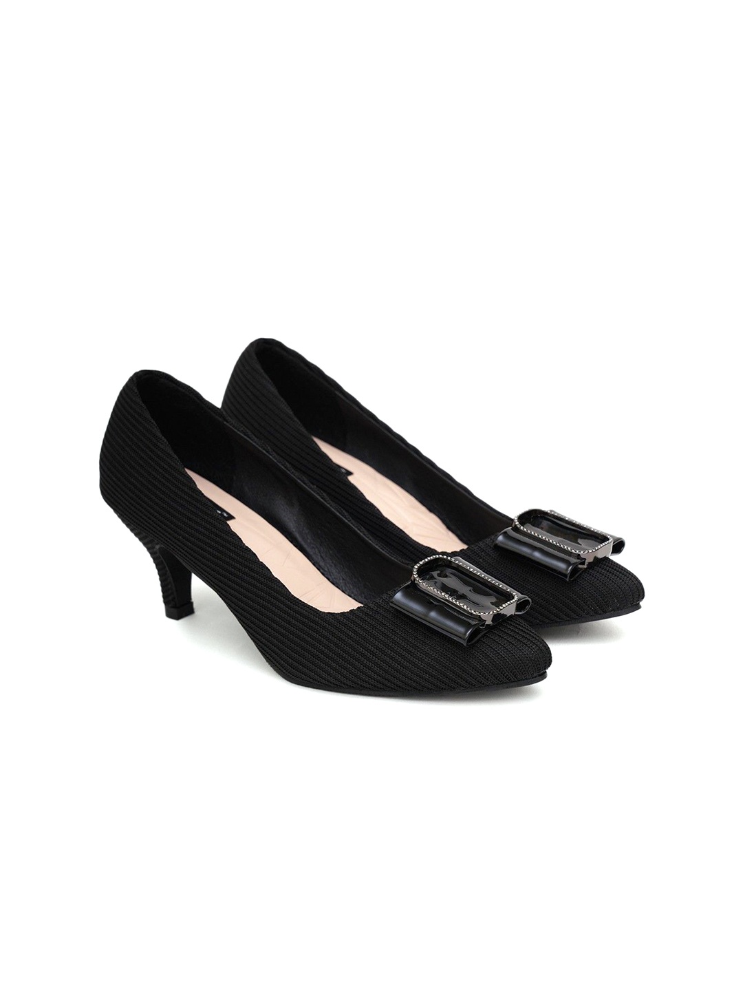 

Sherrif Shoes Women Slim Heel Pumps with Bows, Black