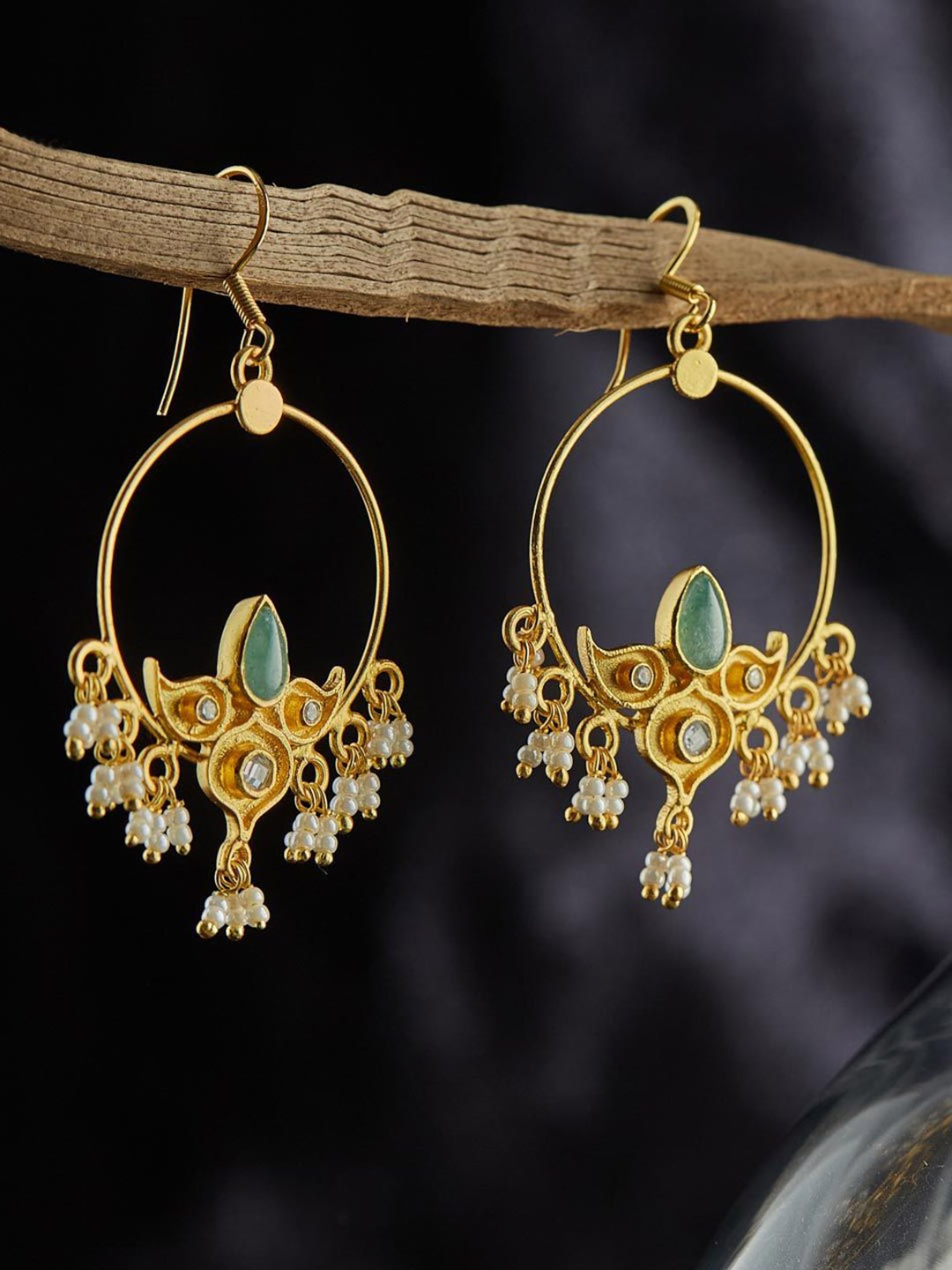 

Fabindia Artificial Beads Silver Drop Earrings, Gold
