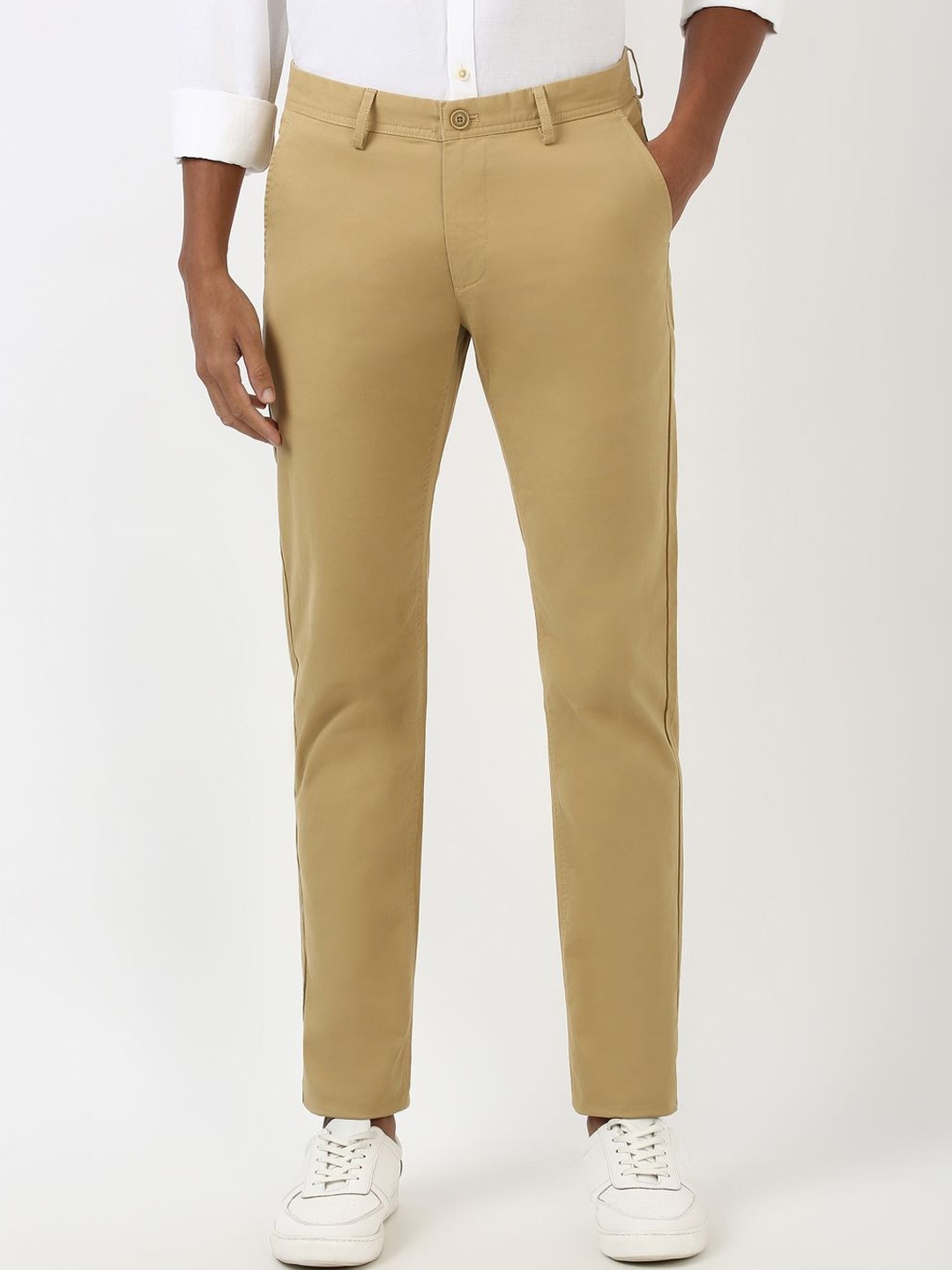 

Peter England Casuals Men Slim Fit Chinos, Beige