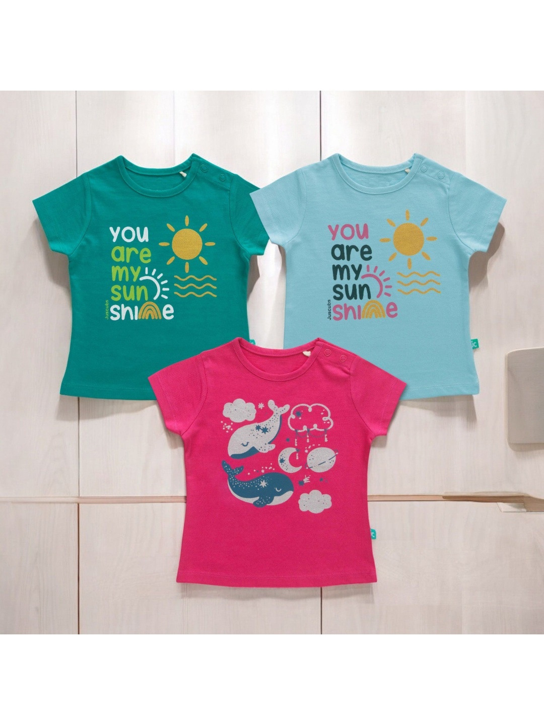 

BAESD Girls 3 Printed Applique T-shirt, Multi