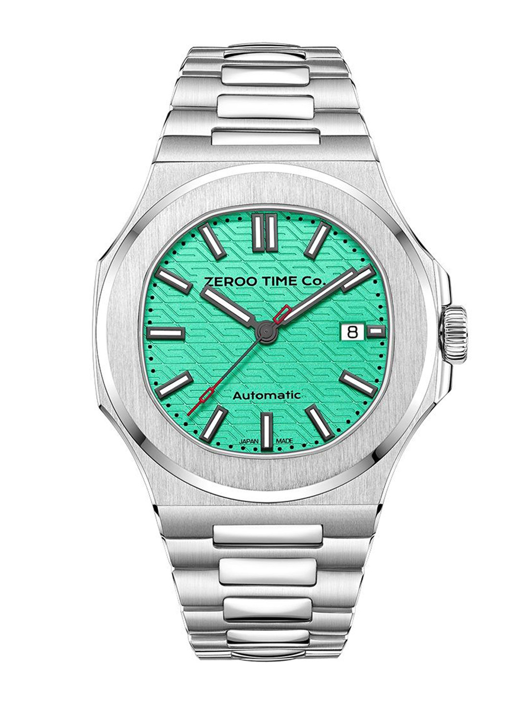 

ZEROO Unisex Dial & Stainless Steel Bracelet Style Straps Analogue Automatic Watch ZM003CSBL, Silver
