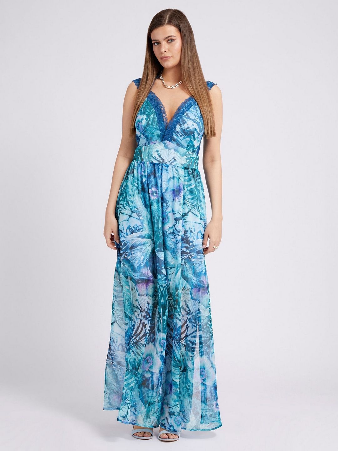 

GUESS Women Floral Printed Maxi Dress, Green