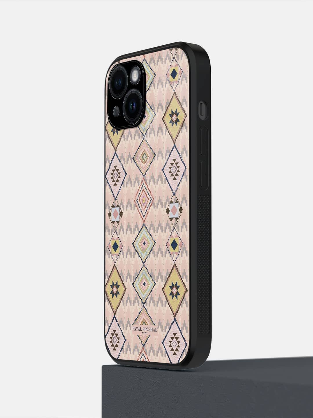 

macmerise Geometric Printed iPhone 14 Back Case Mobile Accessories, Pink