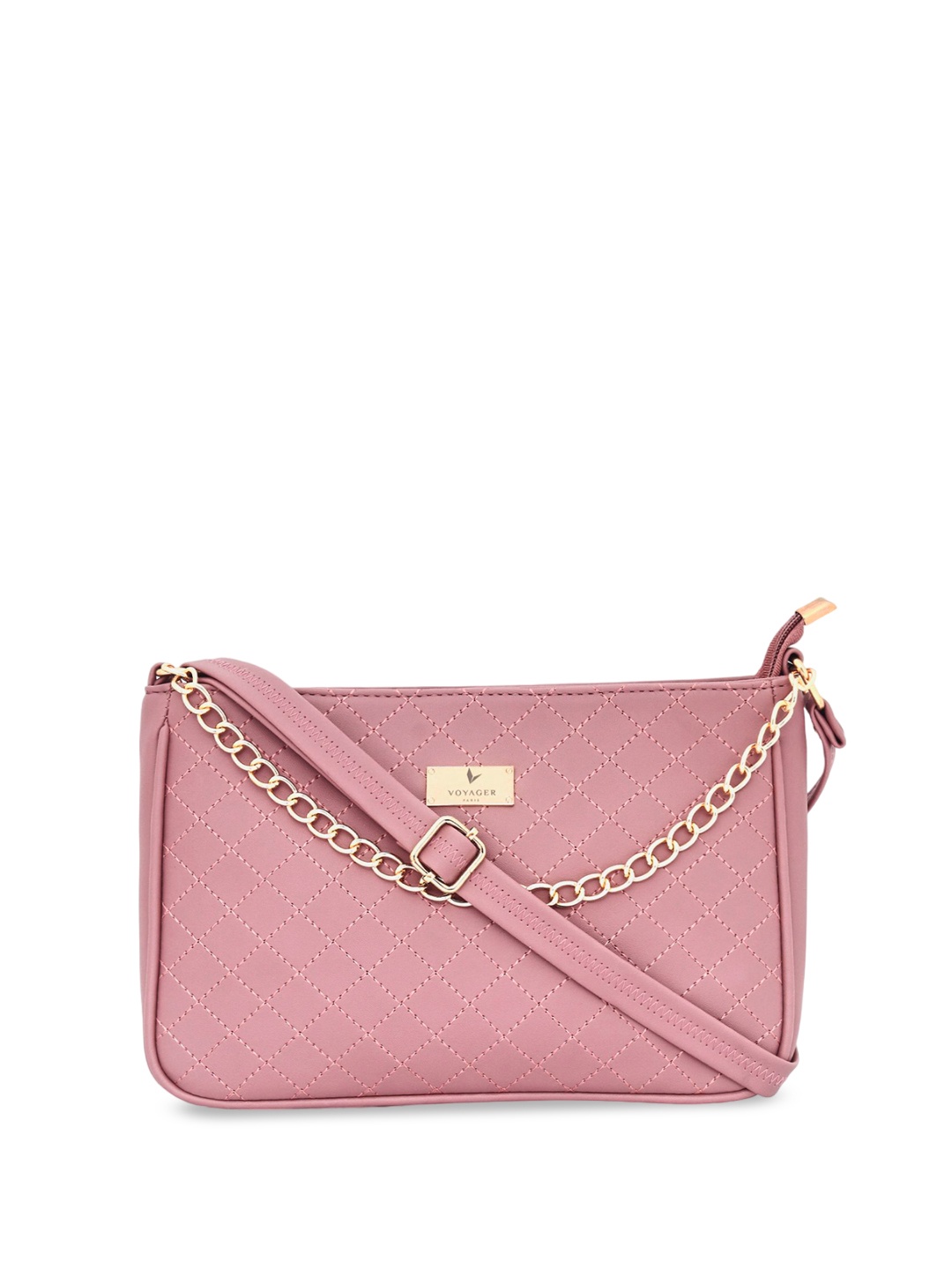 

VOYAGER PARIS Juliette Geometric Textured Structured Sling Bag, Pink