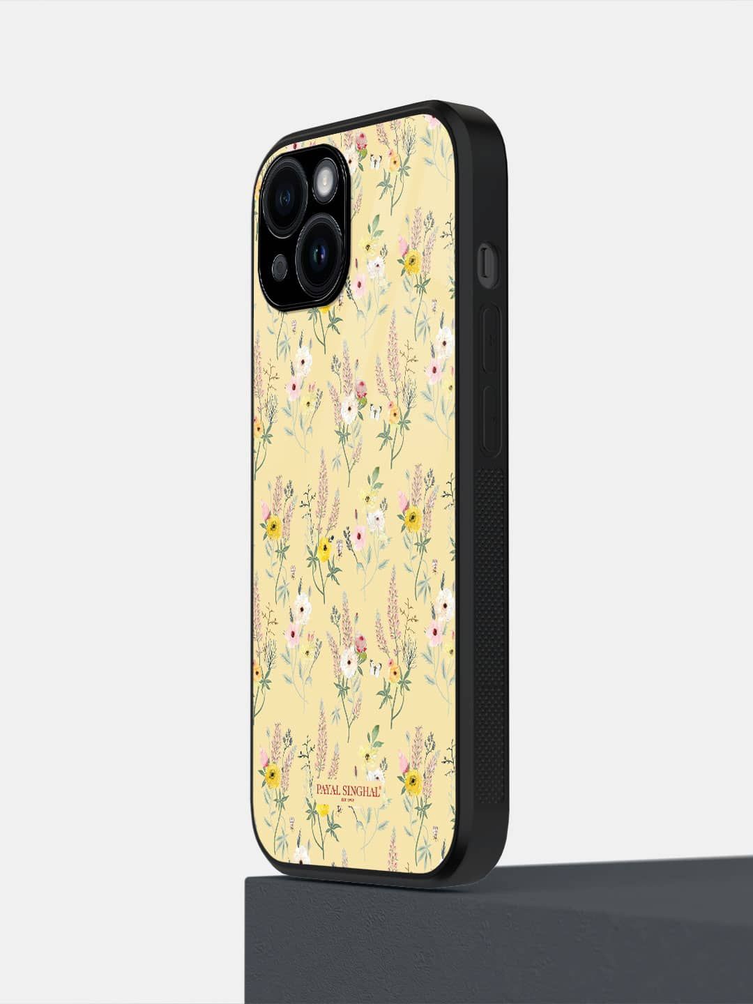 

macmerise Floral Printed iPhone 14 Back Case Mobile Accessories, Yellow