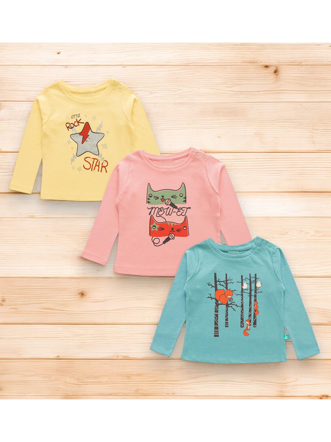 

BAESD Girls 3 Striped Applique T-shirt, Multi