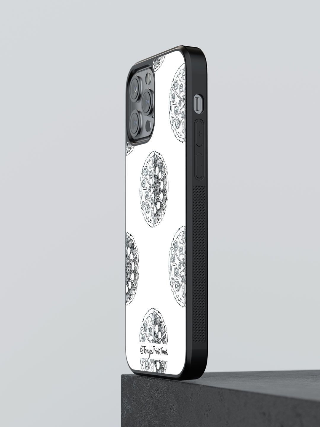 

macmerise Geometric Printed iPhone 13 Pro Max Back Case Mobile Accessories, White
