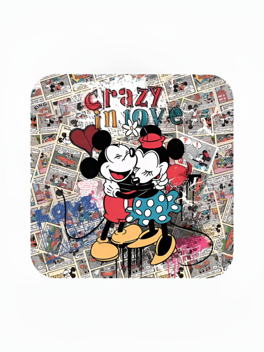 

macmerise White & Red Square Wooden Coasters