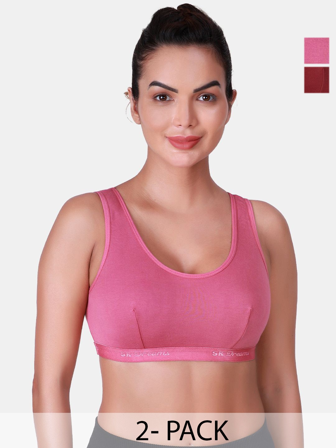 

SKDREAMS Pack Of 2 Women Full Coverage Bra, Pink