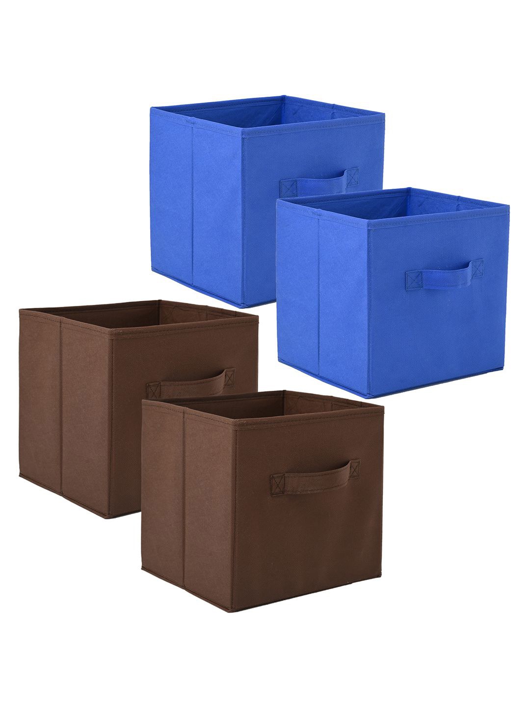 

Kuber Industries Brown & Blue 4 Pieces Drawer Organisers