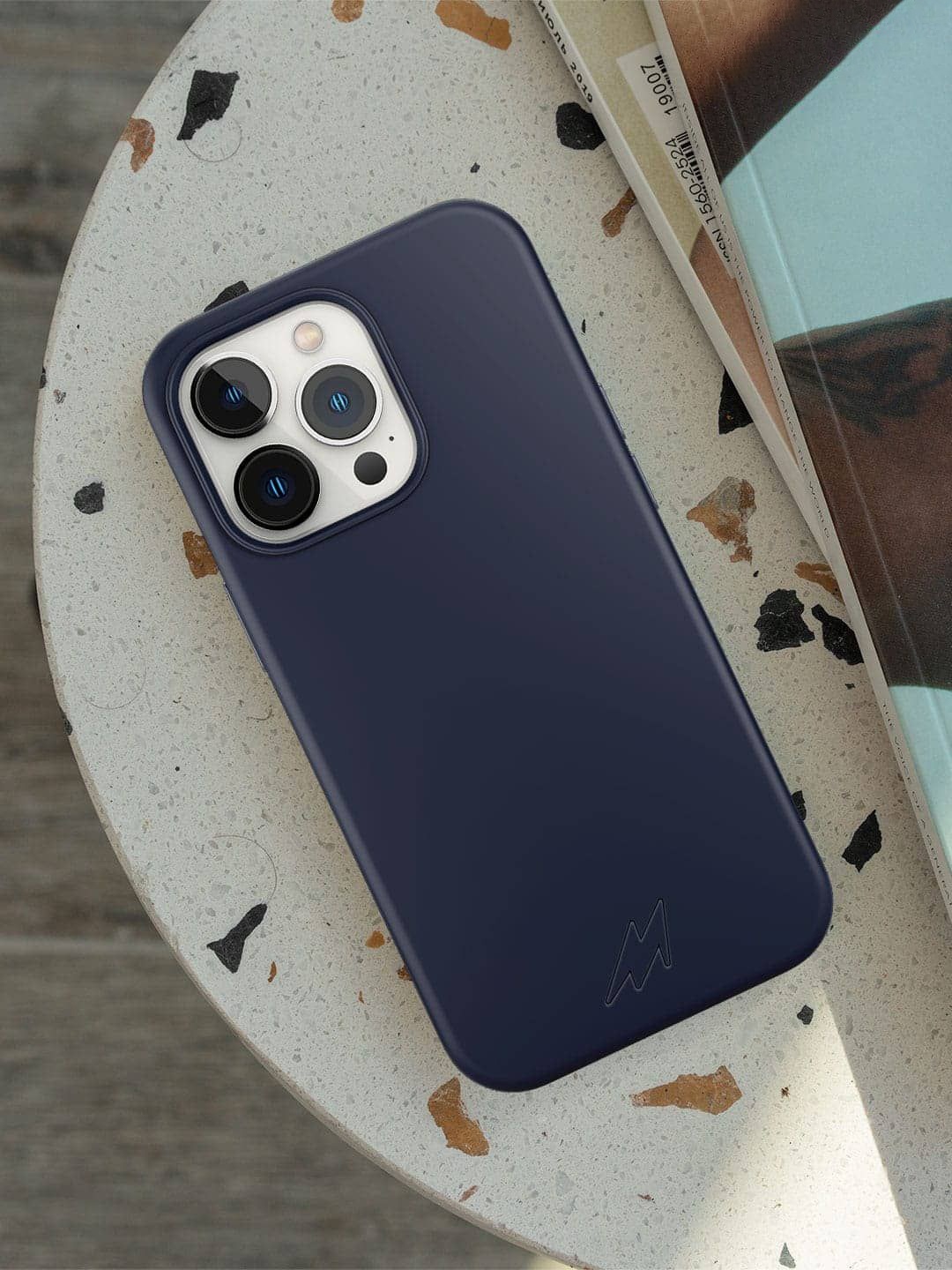 

macmerise Solid Printed iPhone 13 Pro Max Back Case Mobile Accessories, Blue