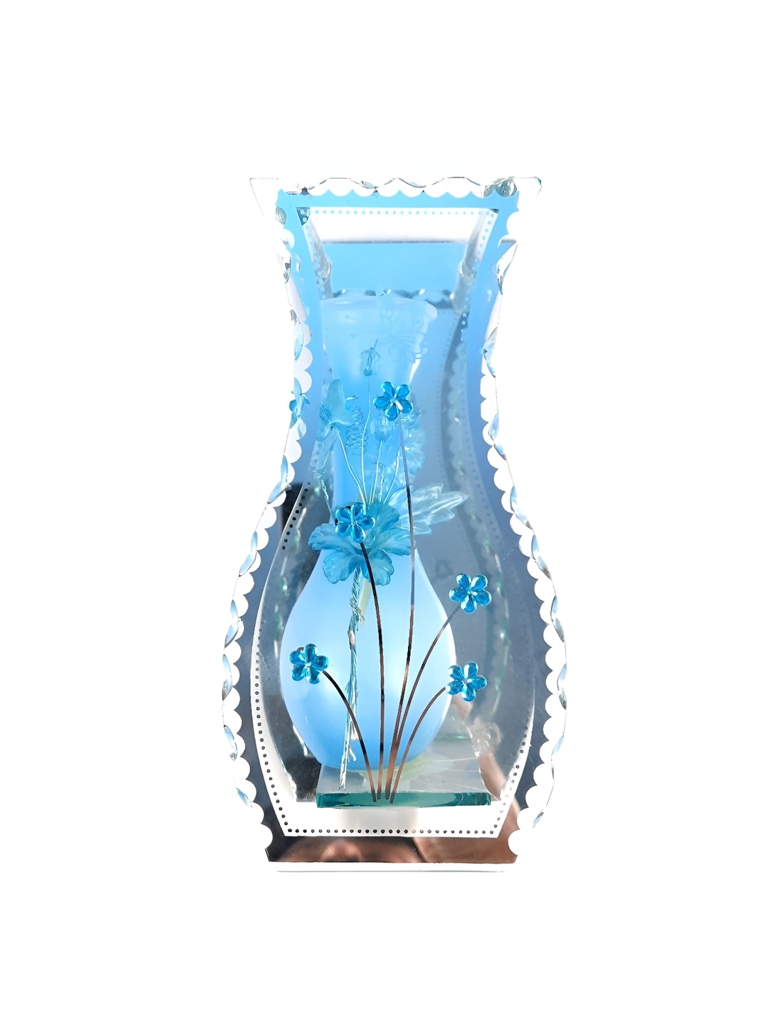

apka mart Blue & Transparent Figurine Glass Showpiece