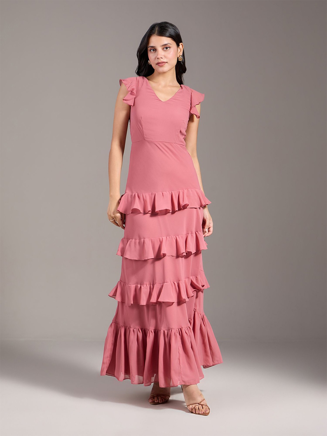 

20Dresses Ruffled Tiered Maxi Dress, Pink