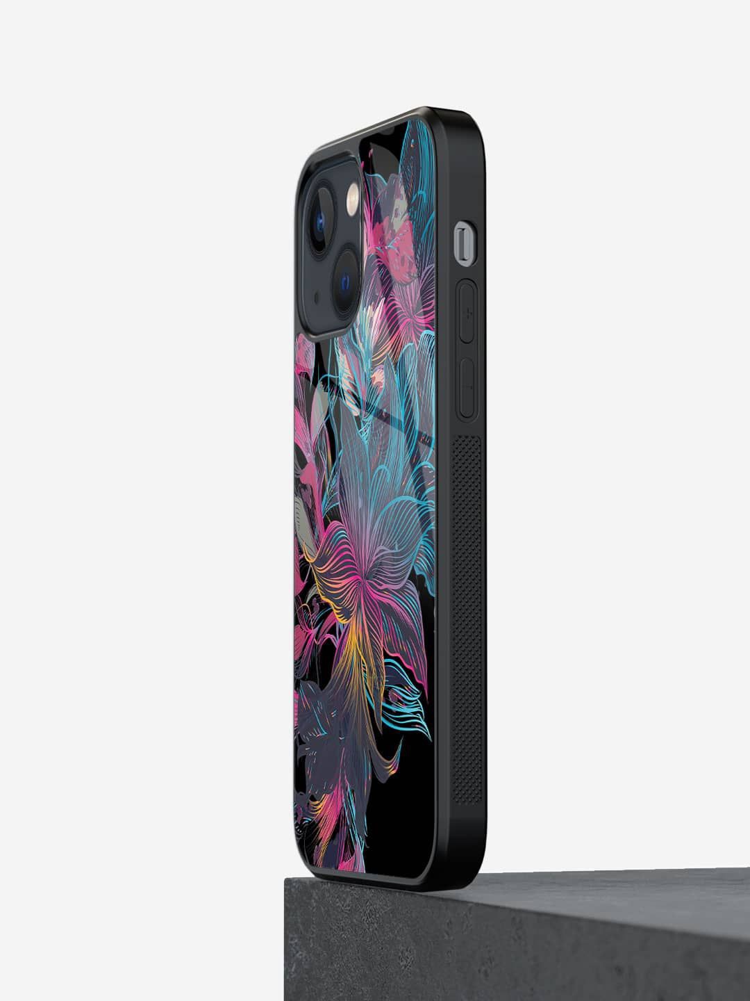 

macmerise Floral Printed iPhone 13 Back Case Mobile Accessories, Black