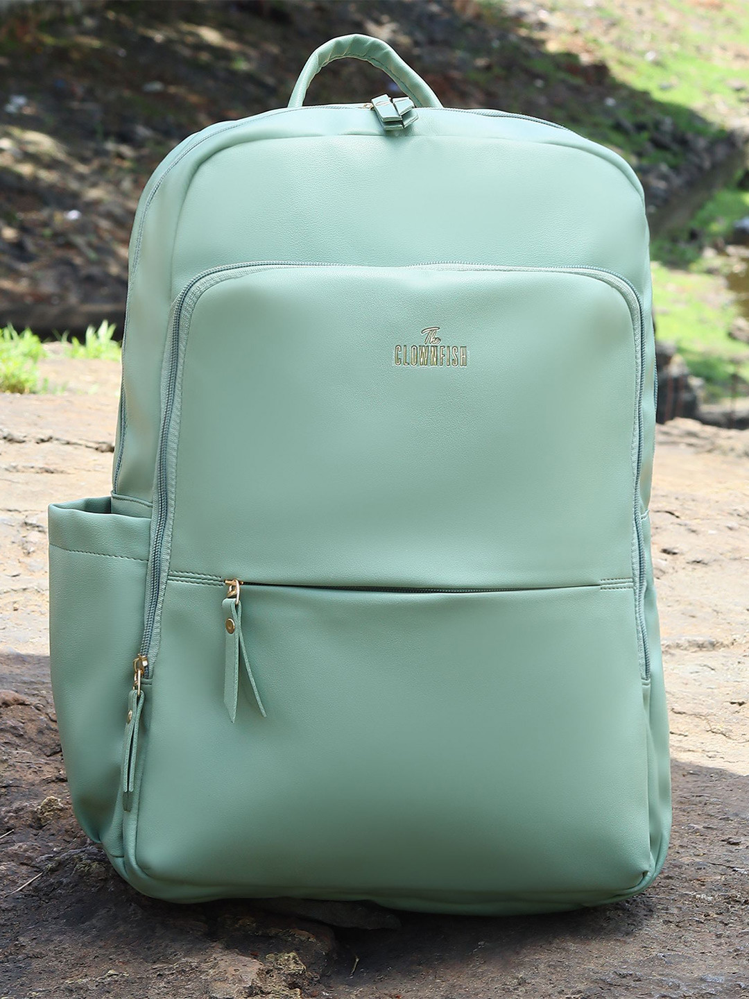 

THE CLOWNFISH Unisex Brand Logo Backpack, Green