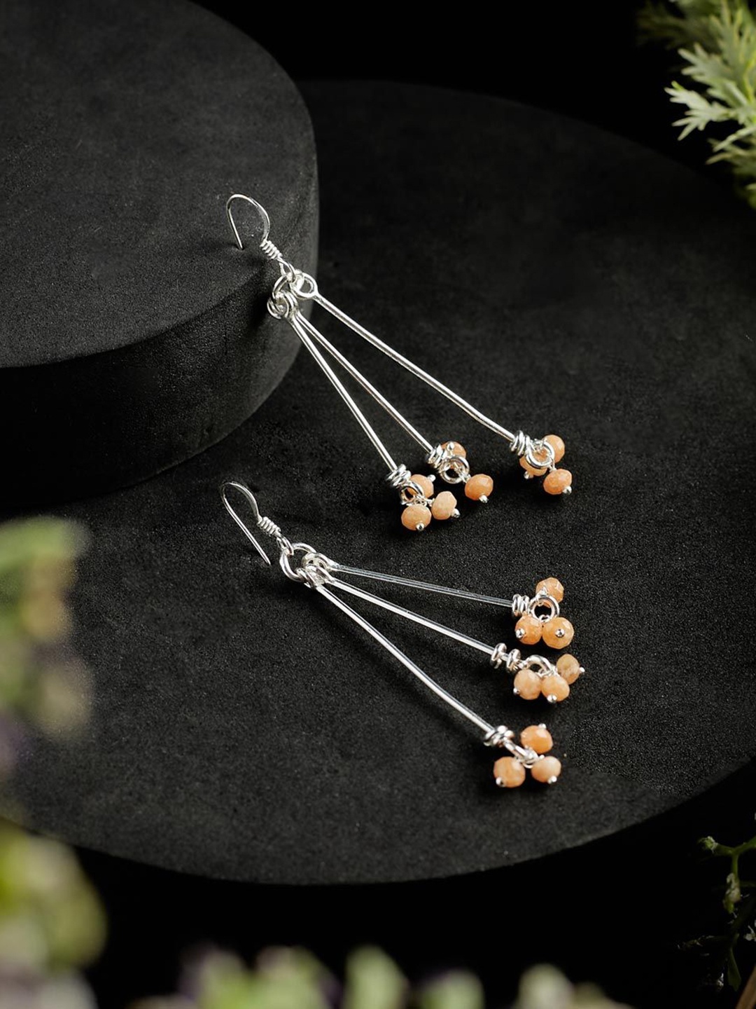 

Fabindia Beaded Silver Contemporary Drop Earrings