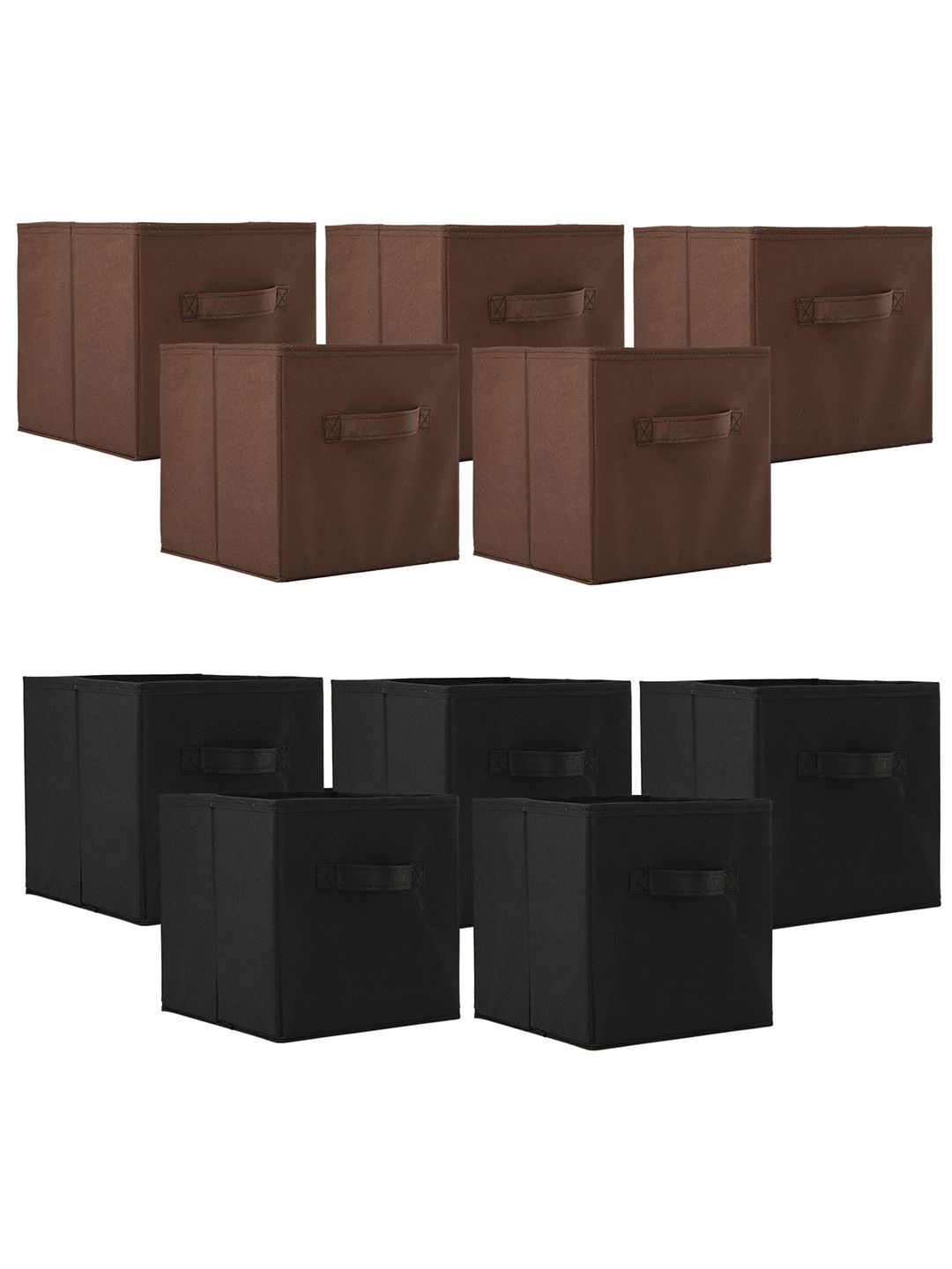 

Kuber Industries Black & Brown 10 Pieces Drawer Organisers