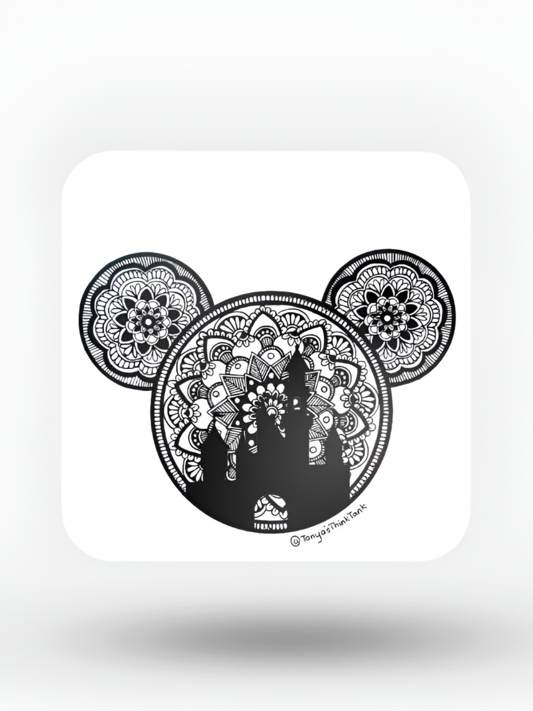 

macmerise White & Black Square Wooden Coaster