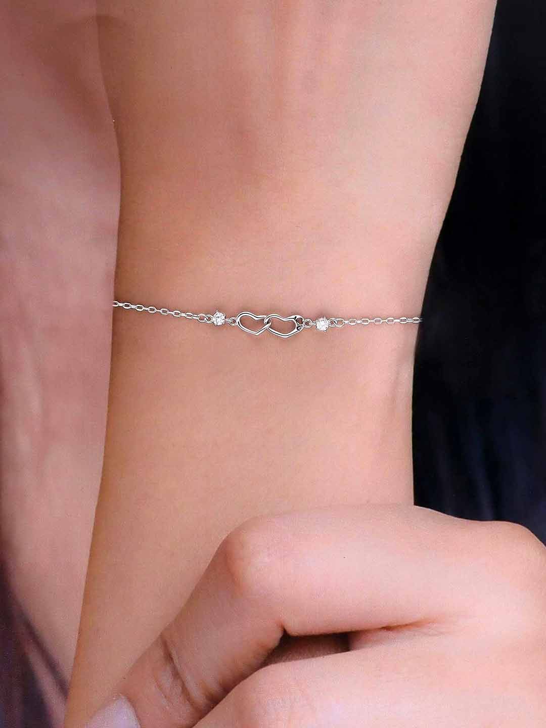 

KAI JEWEL Rhodium Plated 92.5 Sterling Silver Cubic Zirconia Link Bracelet