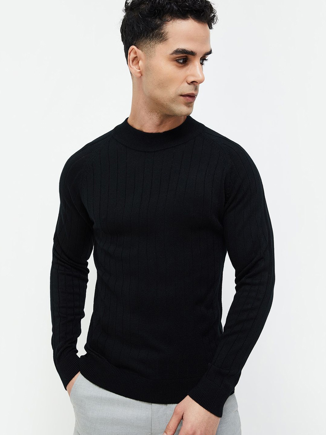 

CODE by Lifestyle Men Striped Pullover, Black