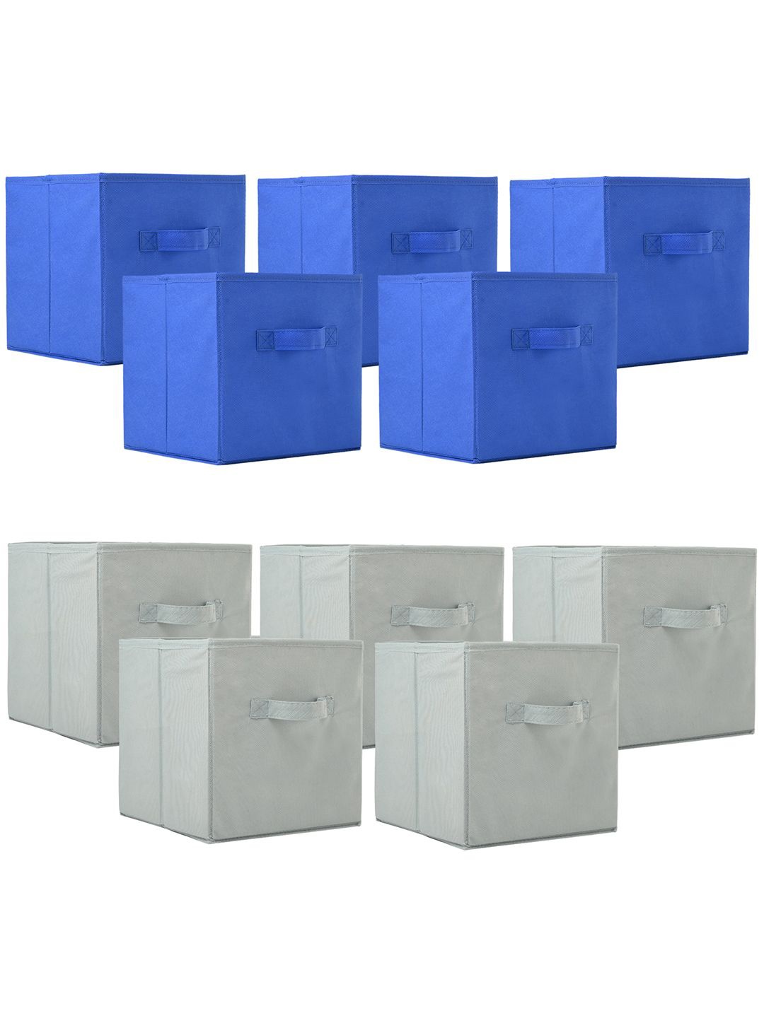 

Kuber Industries Grey & Blue 10 Pieces Drawer Organisers