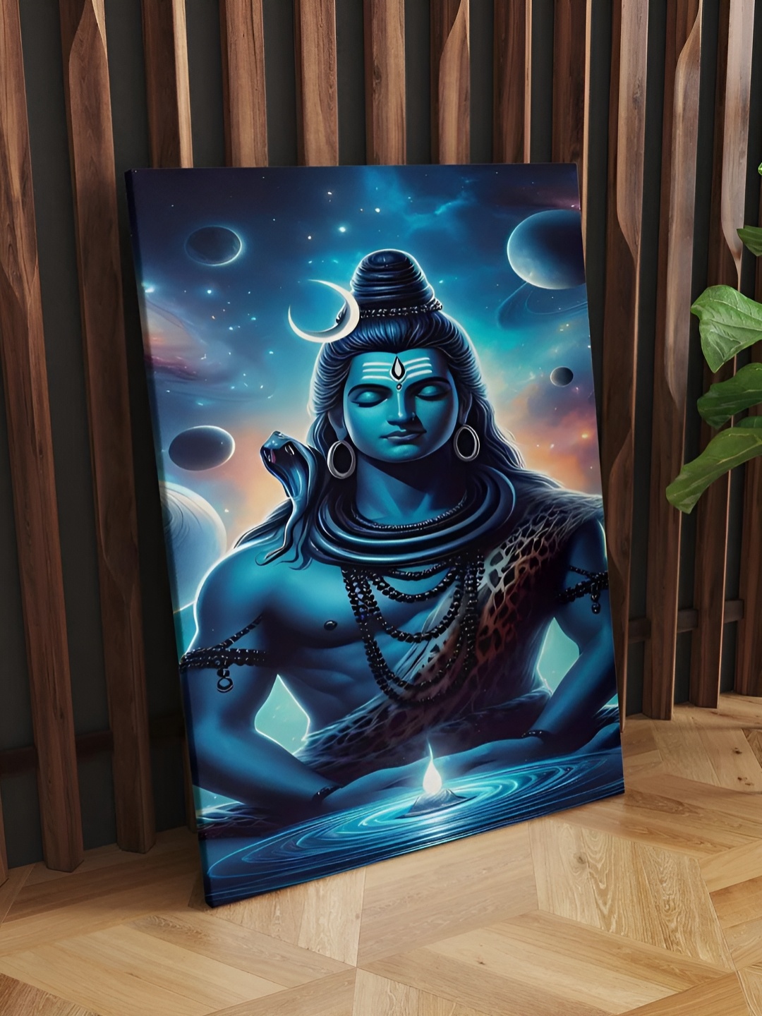 

CLAWCRAFTS Blue Wooden Religious Wall Paintings