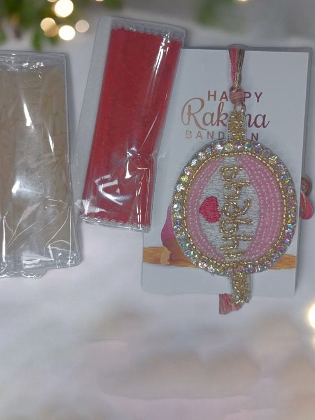 

PRIAANSHA CREATIONS Thread Rakhi, Pink