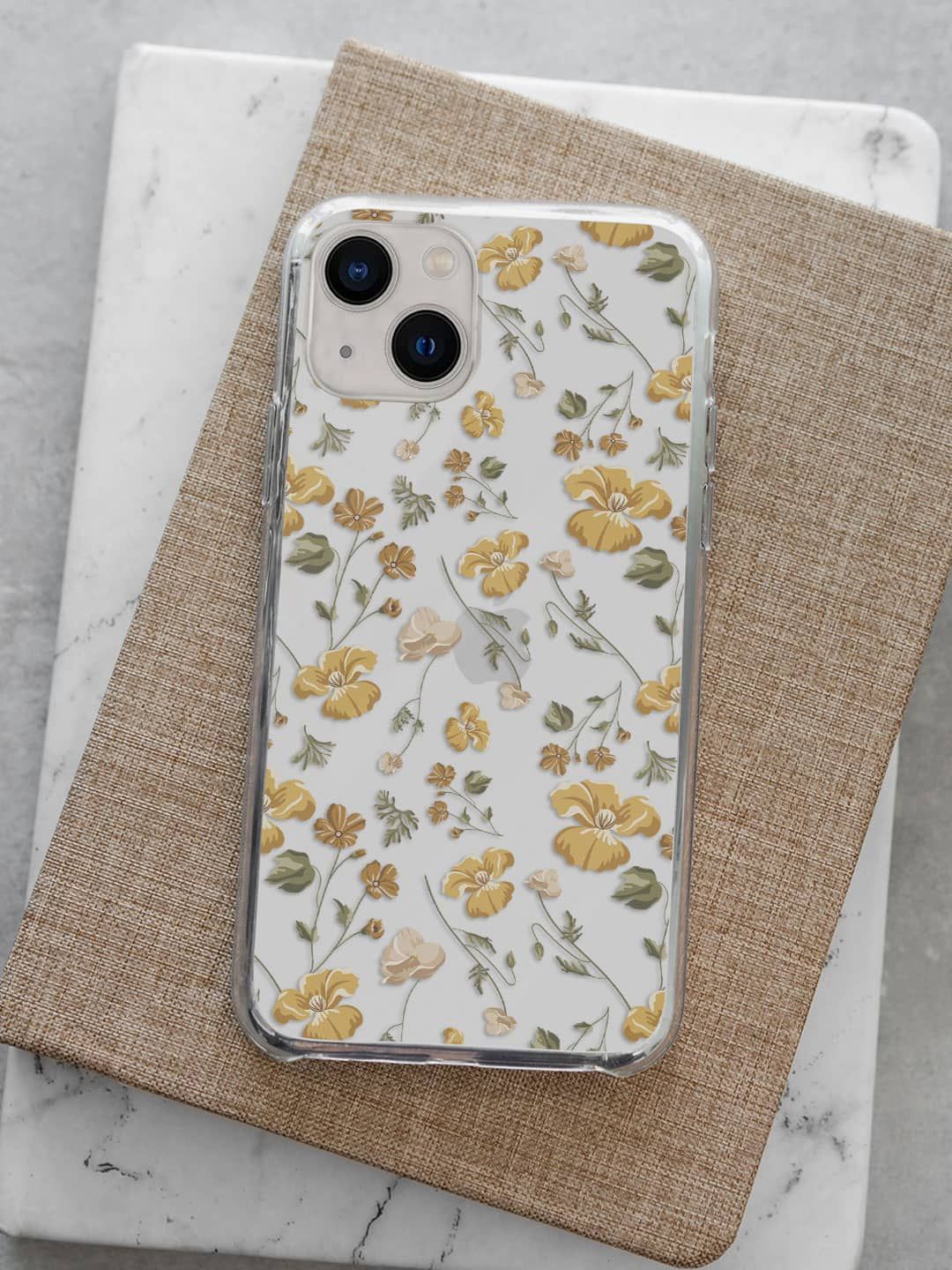 

macmerise Floral Printed iPhone 13 Back Case Mobile Accessories, White