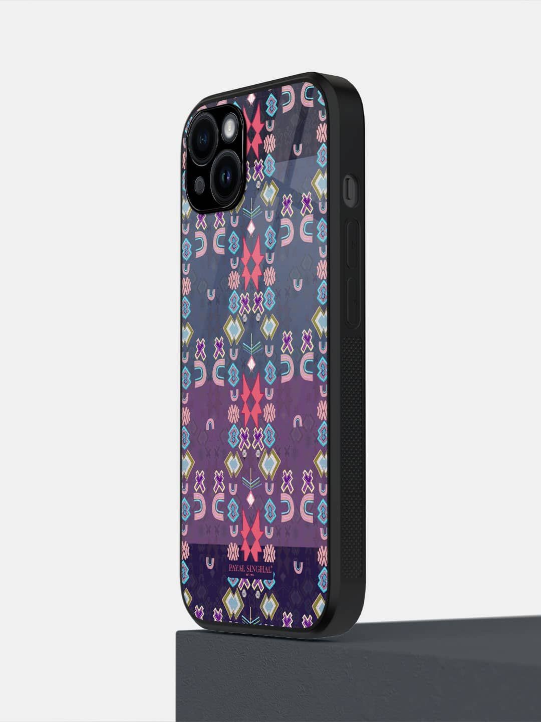 

macmerise Geometric Printed iPhone 14 Plus Back Case Mobile Accessories, Purple
