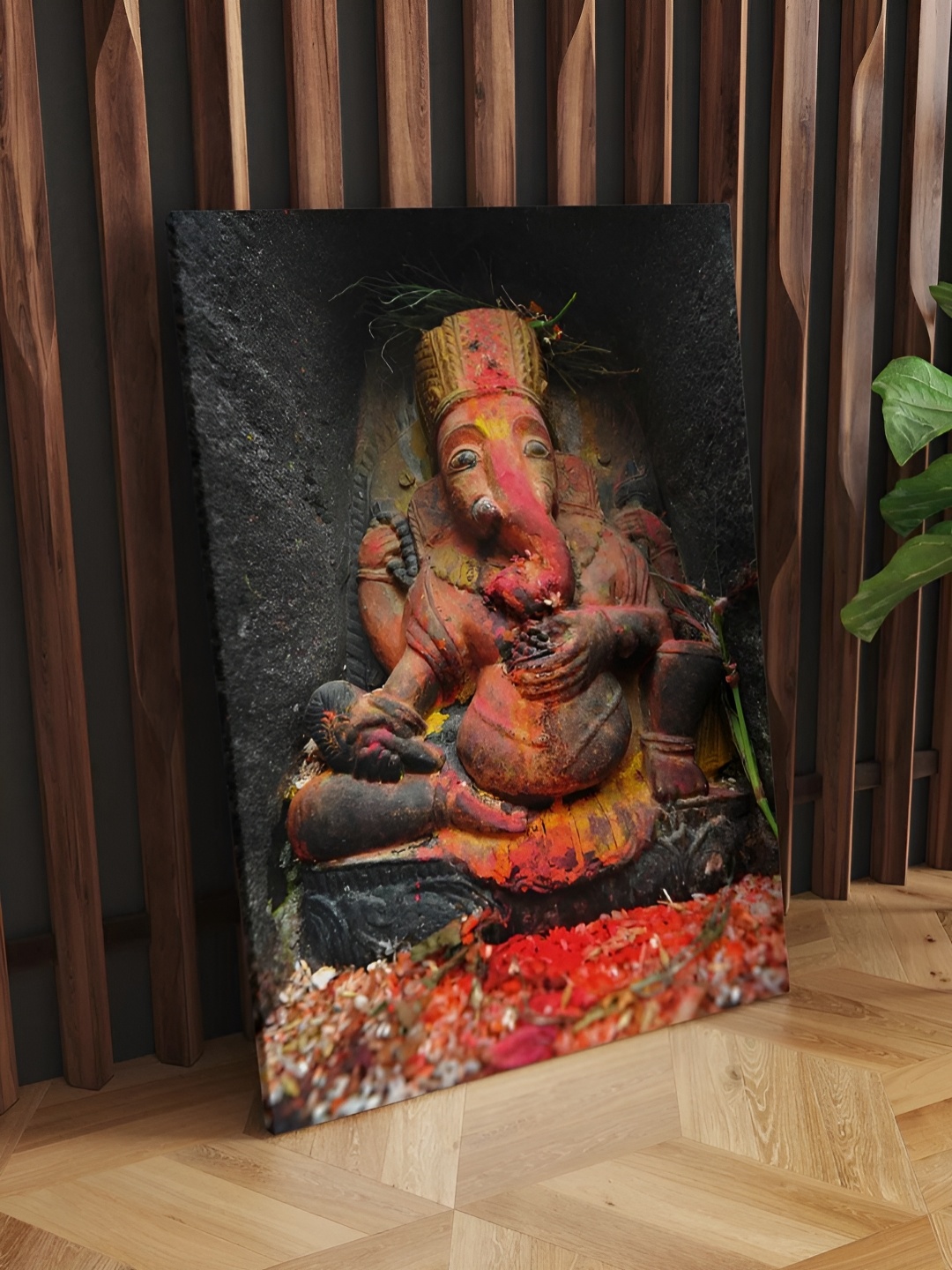 

CLAWCRAFTS Beige & red Wooden Religious Wall Paintings