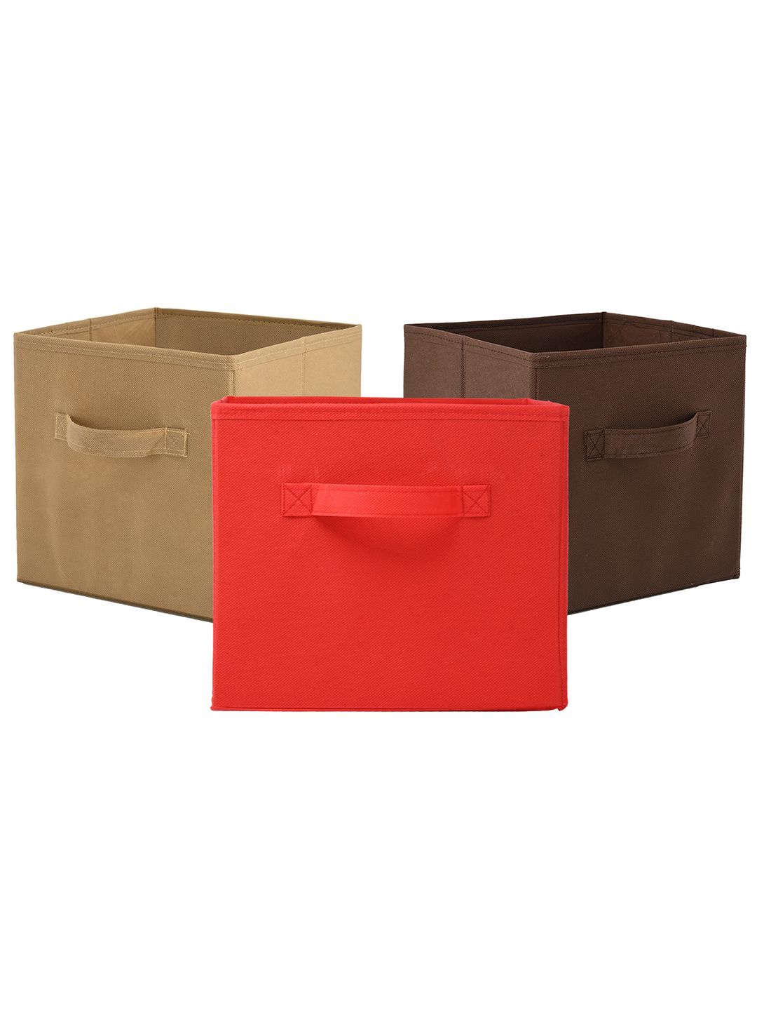 

Kuber Industries Red & Brown 3 Pieces Drawer Organisers