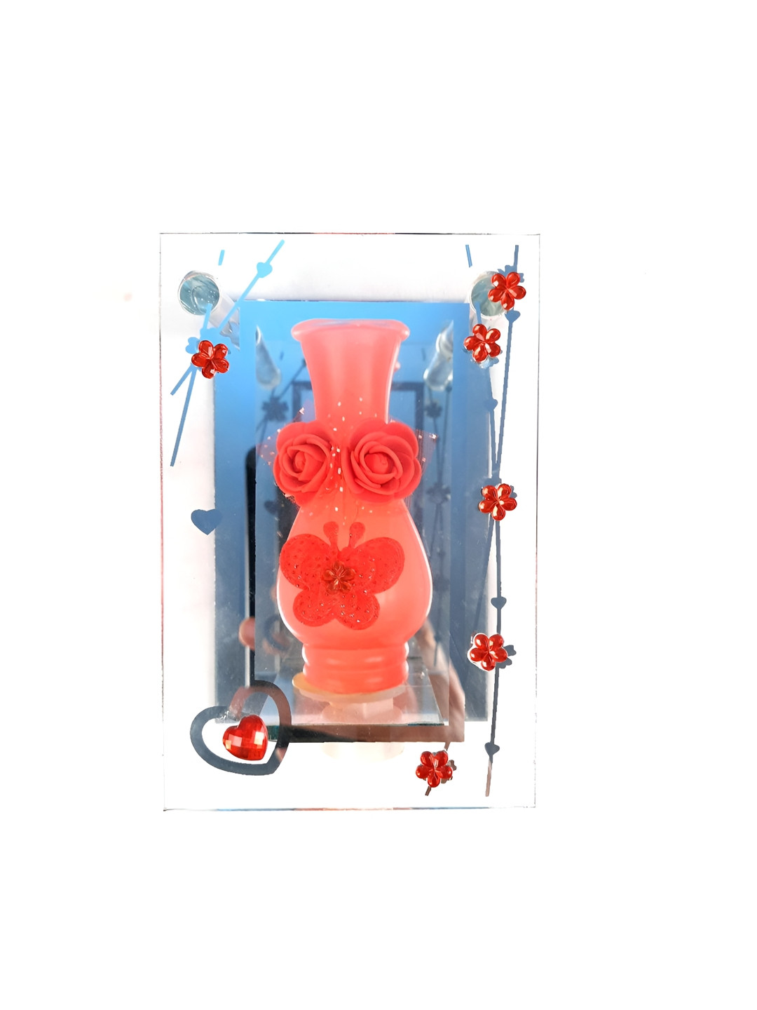 

apka mart Red & Transparent Figurine Glass Showpiece