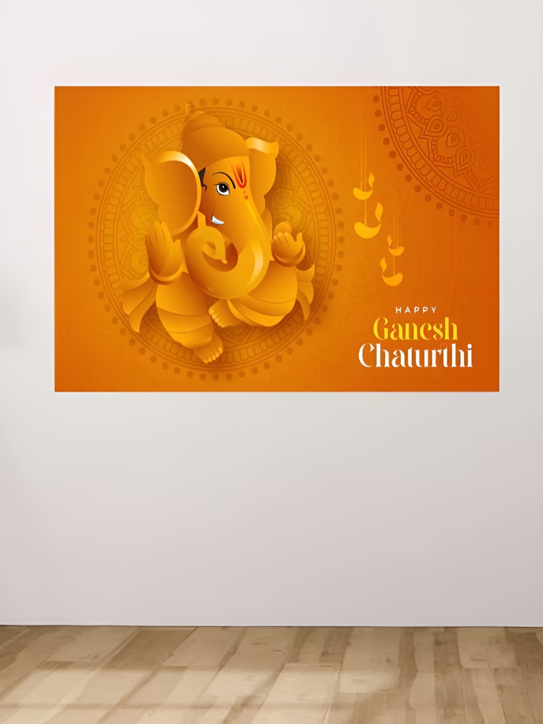 

CLAWCRAFTS Orange & White Religious Wooden Wall Art