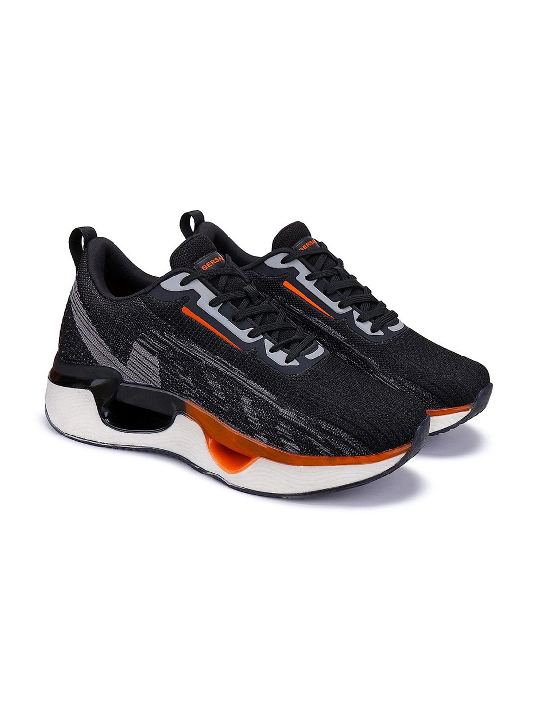 

BERSACHE Men Textured Lace-Up Canvas Sneakers, Black