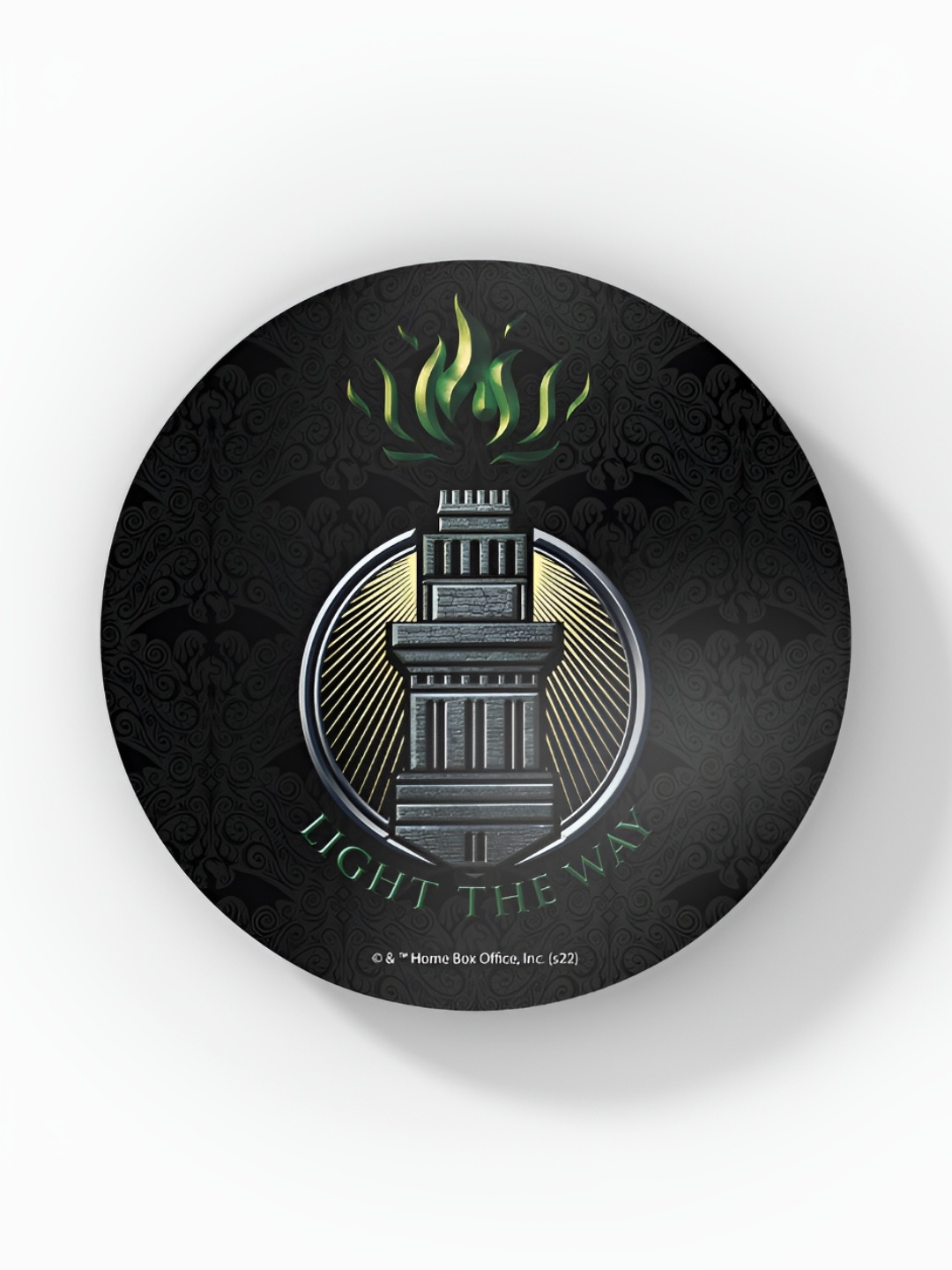 

macmerise Black & Green 6 Pieces Printed Wooden Round Coasters