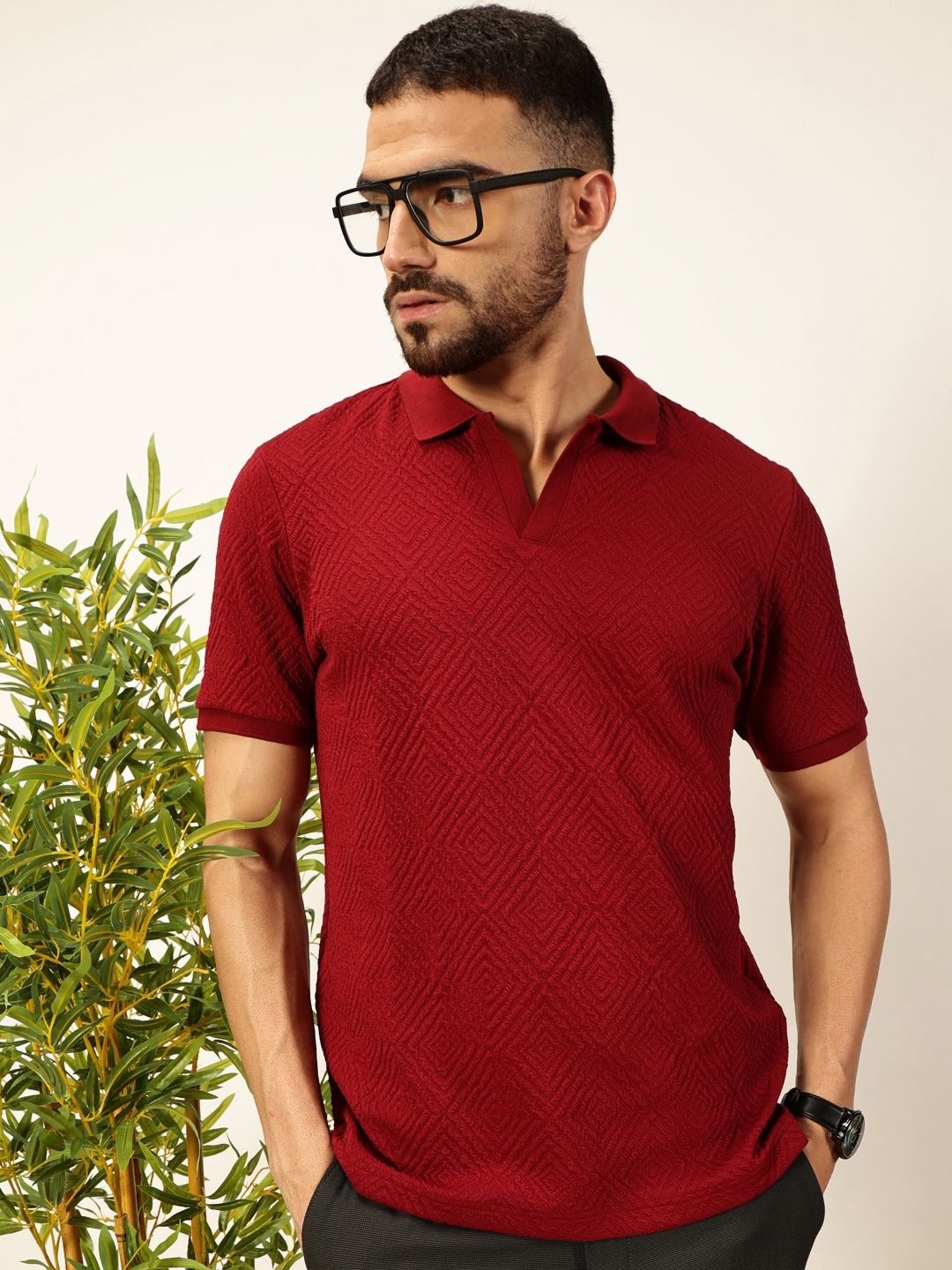 

Thomas Scott Men Anti Odour Solid Polo Collar T-Shirt, Maroon